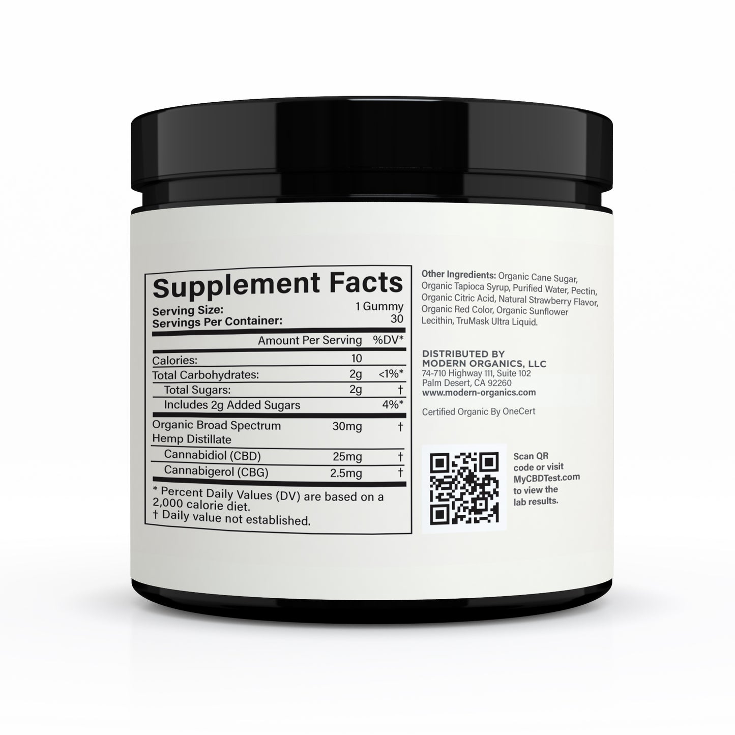 Certified Organic CBD Gummies 25mg - Strawberry Lemonade