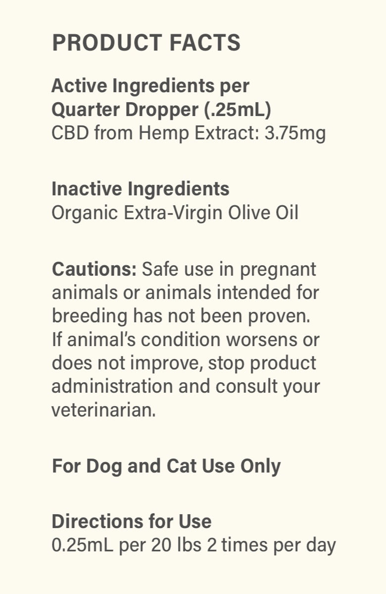 Certified Organic CBD Pet Oil for Dogs & Cats
