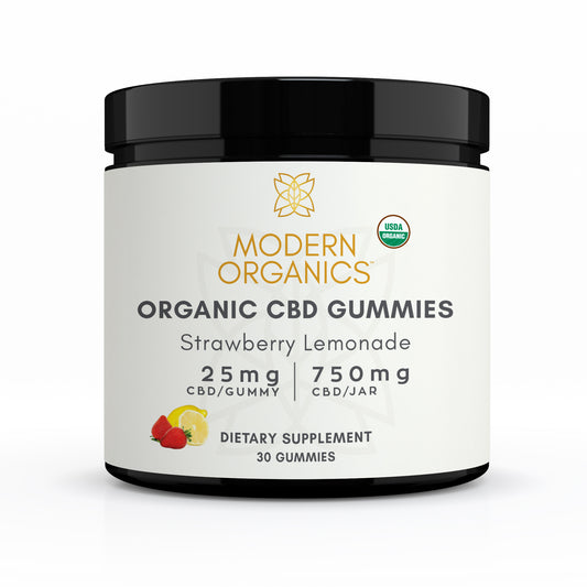 Certified Organic CBD Gummies 25mg - Strawberry Lemonade